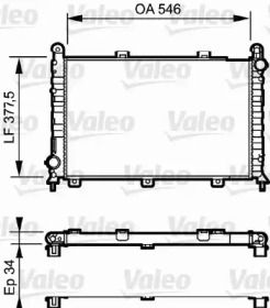 Водяной / масляный радиатор VALEO для ALFA ROMEO 146 (930_) 1.7 i.e. 16V (930.B1)