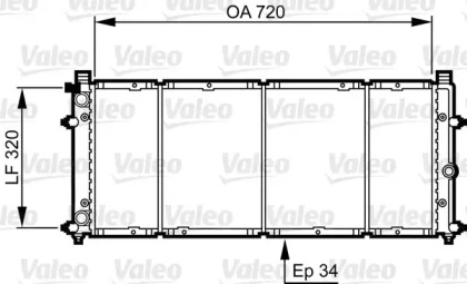 Водяной радиатор VALEO для VW TRANSPORTER IV c бортовой платформой/ходовая часть (70XD) 2.5 TDI