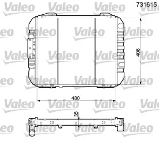Водяной радиатор VALEO для NISSAN VANETTE Фургон (C22) 2.0 D