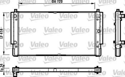 Водяной радиатор VALEO для VW TRANSPORTER IV c бортовой платформой/ходовая часть (70XD) 2.5 TDI