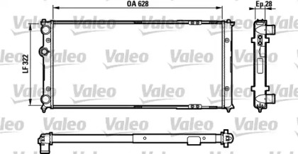 Водяной радиатор VALEO для VW CADDY II Variant (9K9B) 1.9 TDI
