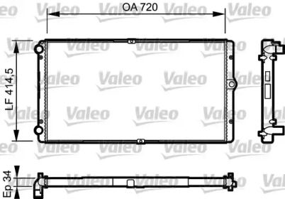 Водяной / масляный радиатор VALEO для VW TRANSPORTER IV c бортовой платформой/ходовая часть (70XD) 2.5 TDI Syncro