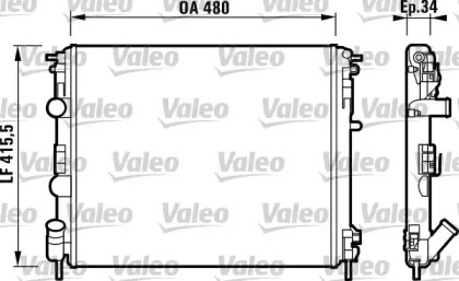 Водяной / масляный радиатор VALEO для RENAULT KANGOO (KC0/1_) 1.4 (KC0C, KC0H, KC0B, KC0M)
