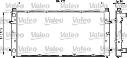 Водяной радиатор VALEO для VW TRANSPORTER IV c бортовой платформой/ходовая часть (70XD) 2.5 TDI