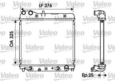 Водяной / масляный радиатор VALEO для HONDA JAZZ II (GD_, GE3, GE2) 1.2 i-DSI (GD5, GE2)