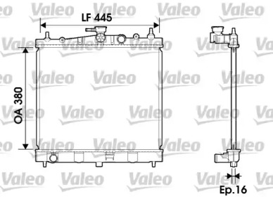 Водяной радиатор VALEO для NISSAN NOTE (E11, NE11) 1.6