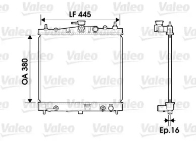 Водяной радиатор VALEO для NISSAN NOTE (E11, NE11) 1.6