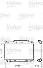 Водяной / масляный радиатор VALEO для HONDA CIVIC VII Hatchback (EU, EP, EV) 2.0 Type-R