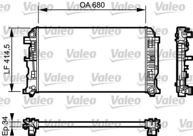 Водяной / масляный радиатор VALEO для VW CRAFTER 30-50 c бортовой платформой/ходовая часть (2F_) 2.0 TDI