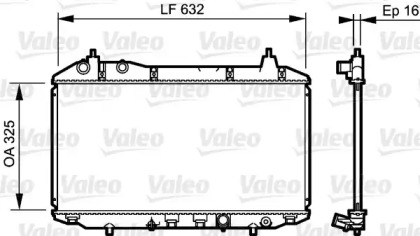 Водяной / масляный радиатор VALEO для HONDA CIVIC VIII Hatchback (FN, FK) 1.4 (FK1, FN4)