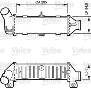 Охладитель наддувочного воздуха (интеркулер) VALEO для VW CADDY II Variant (9K9B) 1.9 TDI