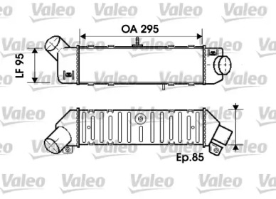 Охладитель наддувочного воздуха (интеркулер) VALEO для VW CADDY II Variant (9K9B) 1.9 TDI