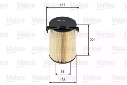 Воздушный фильтр VALEO для VW GOLF VI (5K1) 1.6 BiFuel