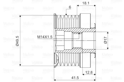 Механизм свободного хода генератора VALEO для FORD MONDEO III (B5Y) 2.0 16V