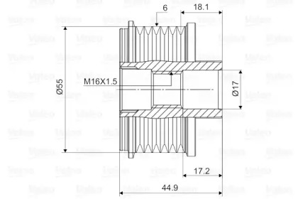 Механизм свободного хода генератора VALEO для DACIA LOGAN EXPRESS (FS_) 1.5 dCi (FS0K)