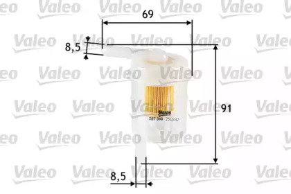Топливный фильтр VALEO для MITSUBISHI SPACE WAGON (D0_V/W) 2.0 4WD (D08W)