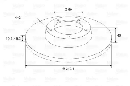 Тормозной диск VALEO для ALFA ROMEO 146 (930_) 1.7 i.e. 16V (930.B1)