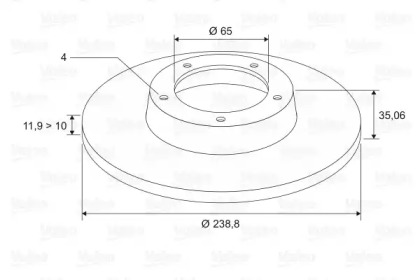 Тормозной диск VALEO для VW GOLF II (19E, 1G1) 1.8 i Cat Syncro