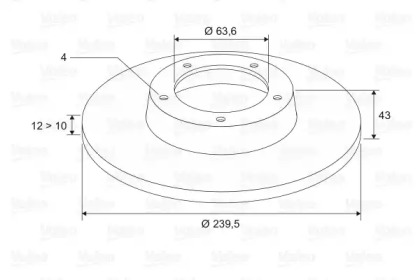 Тормозной диск VALEO для MAZDA 121 III (JASM, JBSM) 1.8 D
