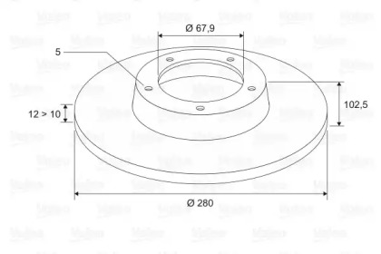 Тормозной диск VALEO для NISSAN PRIMASTAR Фургон (X83) 2.0