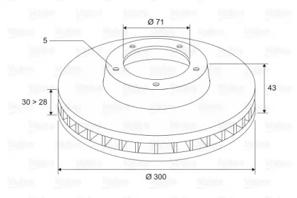 Тормозной диск VALEO для JAGUAR S-TYPE (X200) 2.7 D