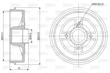Тормозной барабан VALEO для NISSAN KUBISTAR (X76) 1.5 dCi 70