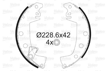 Барабанный тормозной механизм VALEO для PEUGEOT 204 Break 1.3 D