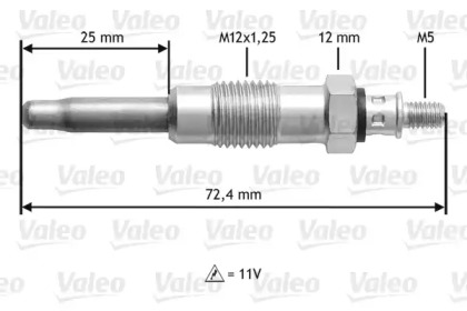 Свеча накаливания VALEO для ALFA ROMEO 164 (164_) 2.5 TD (164.A1A)