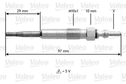 Свеча накаливания VALEO для VW CRAFTER 30-50 c бортовой платформой/ходовая часть (2F_) 2.5 TDI