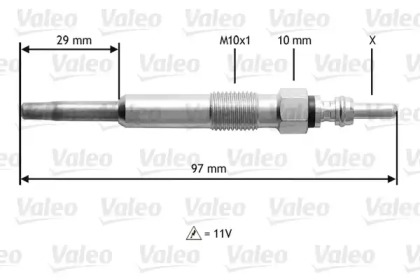 Свеча накаливания VALEO для ALFA ROMEO 164 (164_) 2.5 TD (164.K2A, 164.K2B)