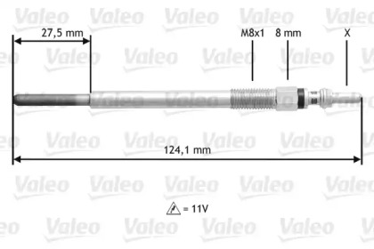 Свеча накаливания VALEO для PEUGEOT 207 CC (WD_) 1.6 HDi
