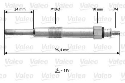 Свеча накаливания VALEO для ALFA ROMEO 146 (930_) 1.9 JTD (930.B4B)