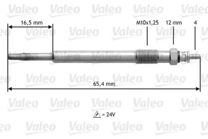 Свеча накаливания VALEO для NISSAN PATROL III/2 Station Wagon (W260) 3.2 D