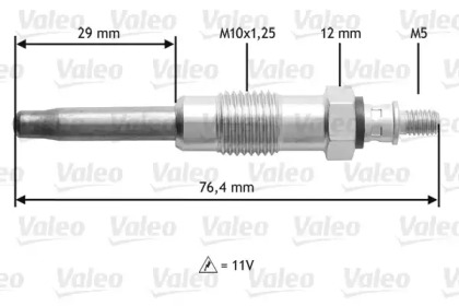 Свеча накаливания VALEO для ALFA ROMEO ALFETTA (116_) 2.0 TD (116.BA)