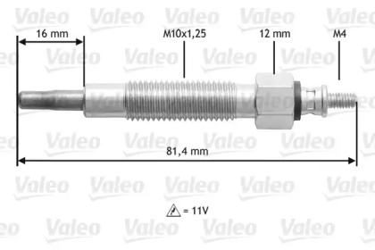 Свеча накаливания VALEO для NISSAN PICK UP (D21) 2.5 D 4WD