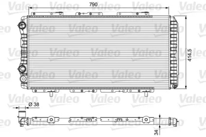 Водяной / масляный радиатор VALEO для FIAT DUCATO c бортовой платформой/ходовая часть (230_) 2.5 TDI
