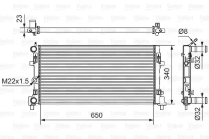 Водяной радиатор VALEO для VW POLO (6R, 6C) 1.4 TDI