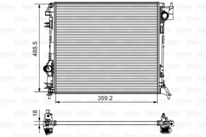 Водяной радиатор VALEO для NISSAN QASHQAI II (J11, J11_) 1.2 DIG-T
