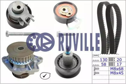 Комплект ремней ГРМ RUVILLE для VW POLO (6R, 6C) 1.4 BiFuel