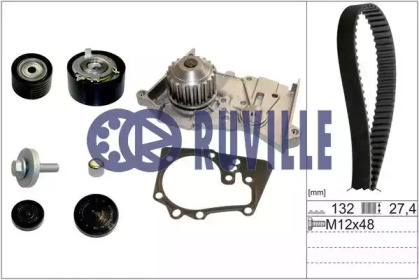Водяной насос RUVILLE для RENAULT CLIO III (BR0/1, CR0/1) 1.6 16V GT (BR10, CR10)