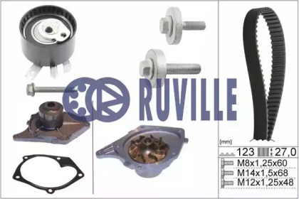 Комплект ремней ГРМ RUVILLE для NISSAN KUBISTAR (X76) 1.5 dCi