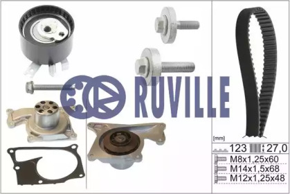 Водяной насос RUVILLE для RENAULT CLIO III (BR0/1, CR0/1) 1.5 dCi