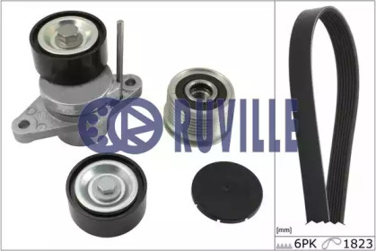 Поликлиновойремень / комплект RUVILLE для DACIA LOGAN EXPRESS (FS_) 1.6