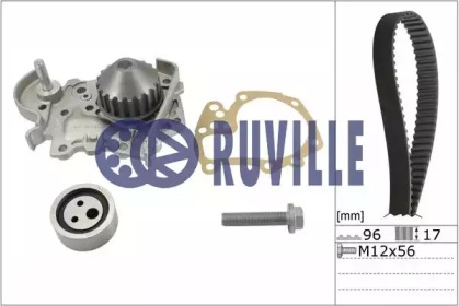 Водяной насос RUVILLE для RENAULT KANGOO (KC0/1_) 1.4 (KC0C, KC0H, KC0B, KC0M)