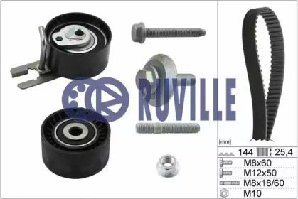 Комплект ремней ГРМ RUVILLE для FORD FIESTA VI Van 1.4 TDCi