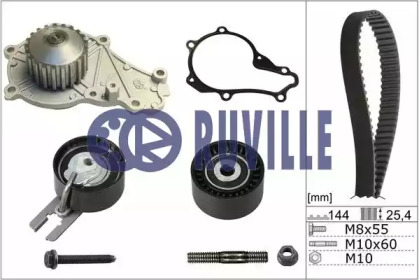 Комплект ремней ГРМ RUVILLE для FORD FIESTA VI Van 1.4 TDCi