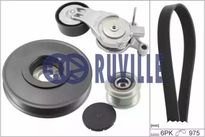 Поликлиновойремень / комплект RUVILLE для MAZDA 3 седан (BK) 1.6 DI Turbo
