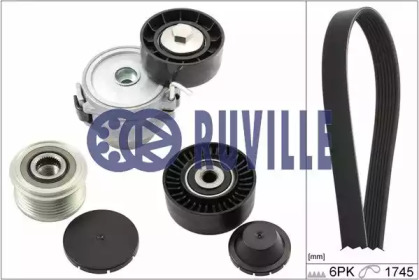 Поликлиновойремень / комплект RUVILLE для FORD MONDEO IV Turnier (BA7) 2.2 TDCi