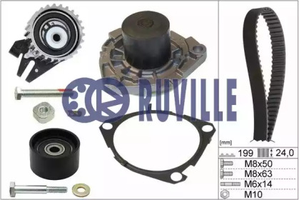 Водяной насос RUVILLE для CHEVROLET MALIBU (V300) 2.0 D