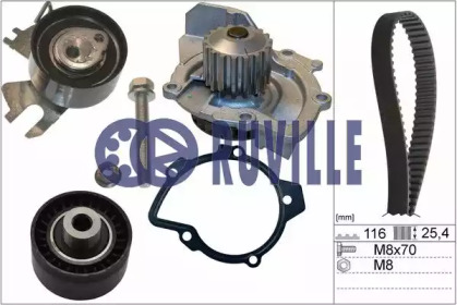 Ремень ГРМ / натяжение RUVILLE для FORD KUGA II (DM2) 2.0 TDCi